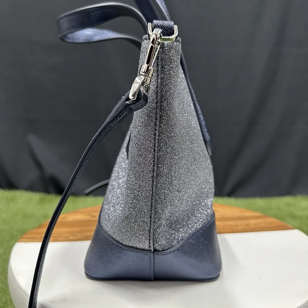 Kate Spade New York Lola Glitter Small‎ Satchel Dusk Navy